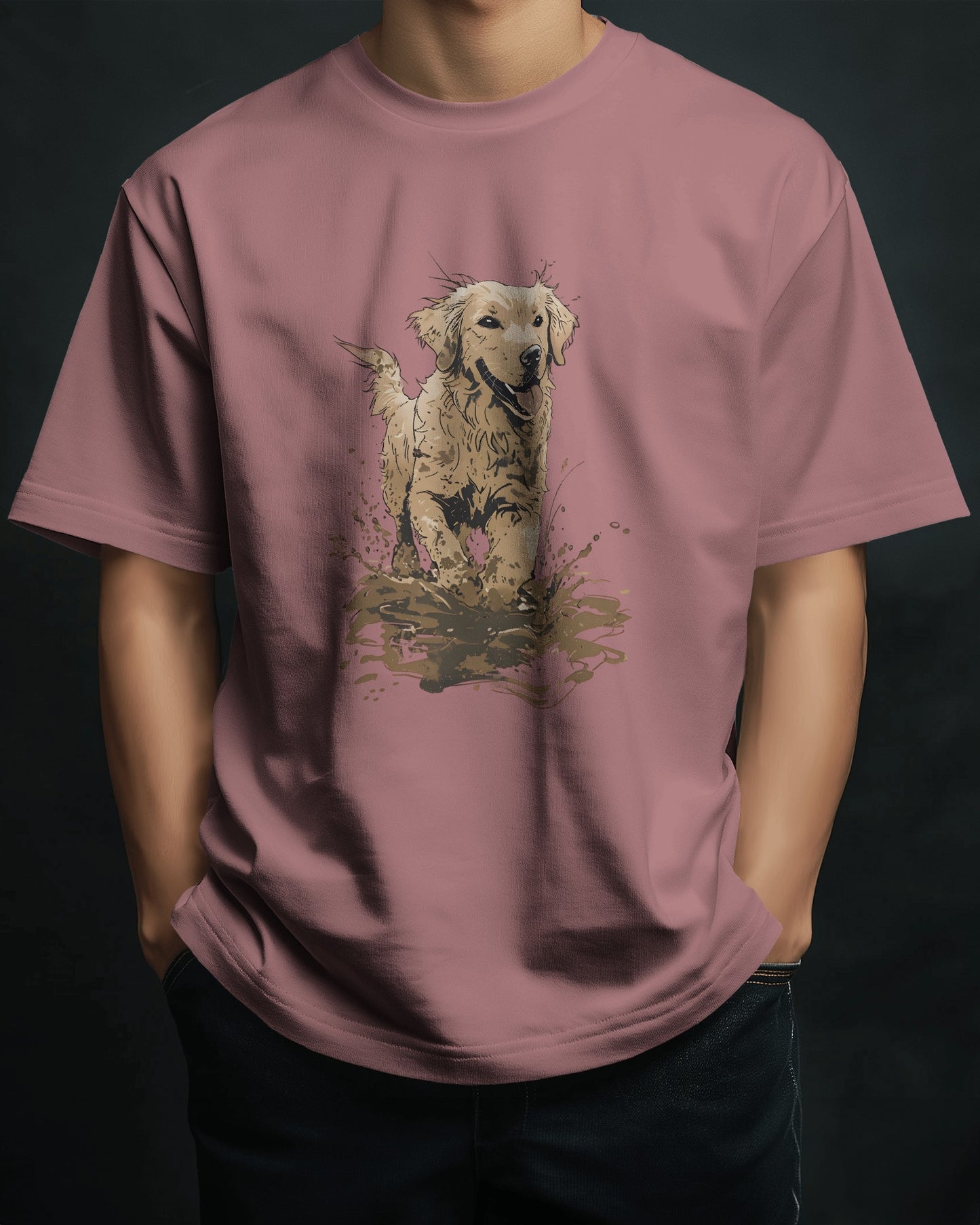 AVIKA- Unisex Front Printed Dog Oversized T-shirt