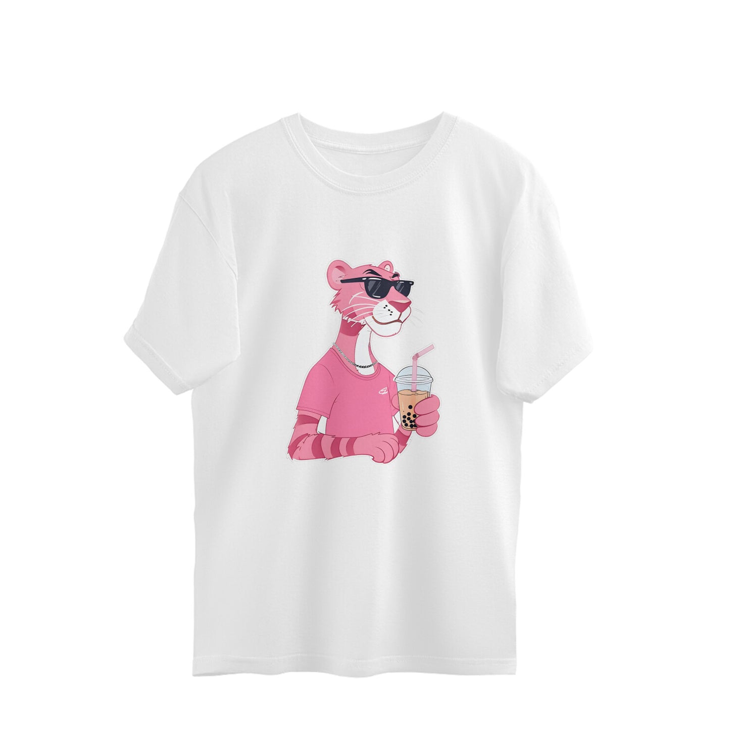 AVIKA- Unisex Front Printed Pink Panther Over Sized T-shirt