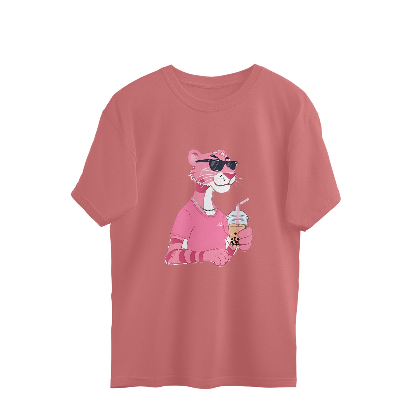 AVIKA- Unisex Front Printed Pink Panther Over Sized T-shirt
