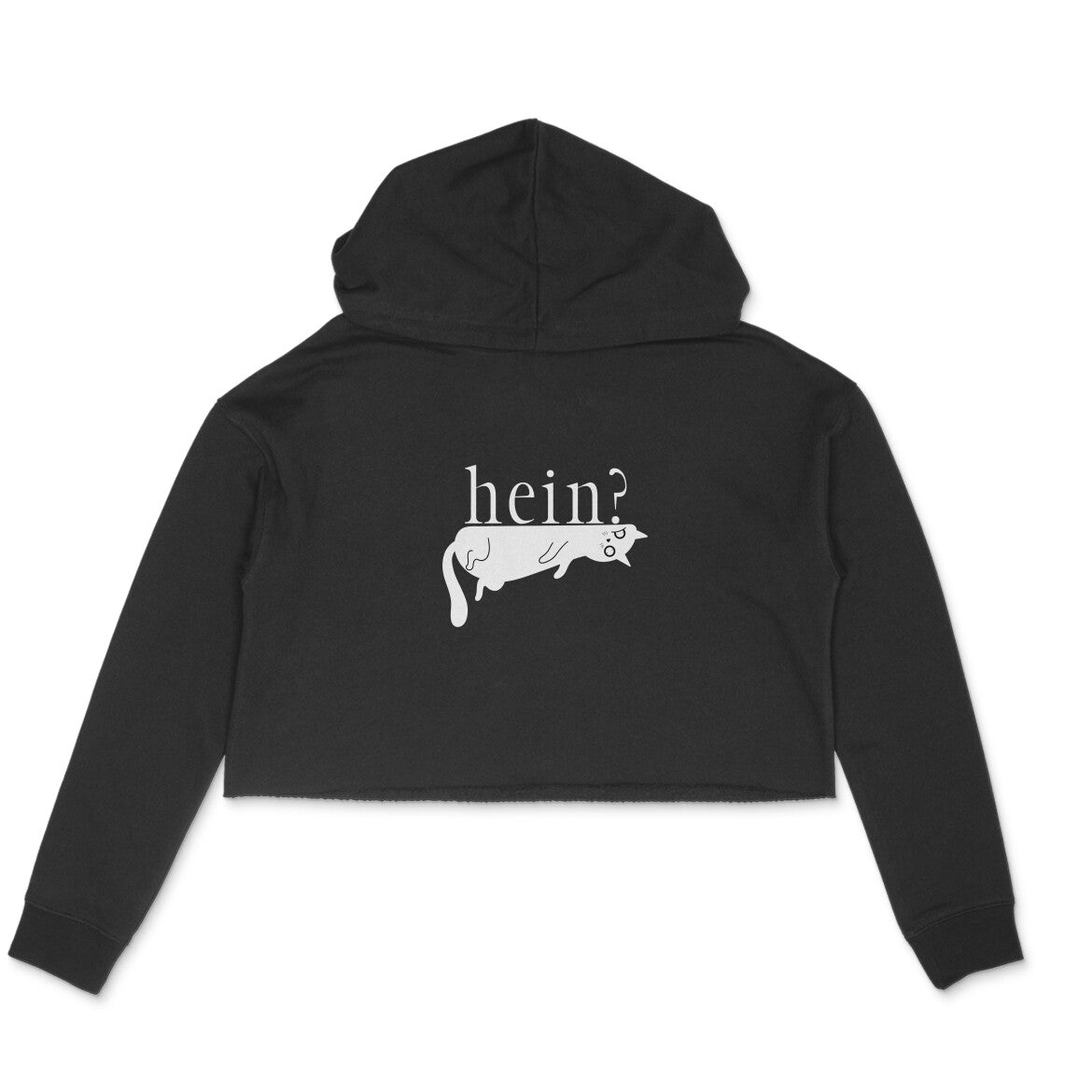 AVIKA- Women's Front Printed Cat Crop Hoodie