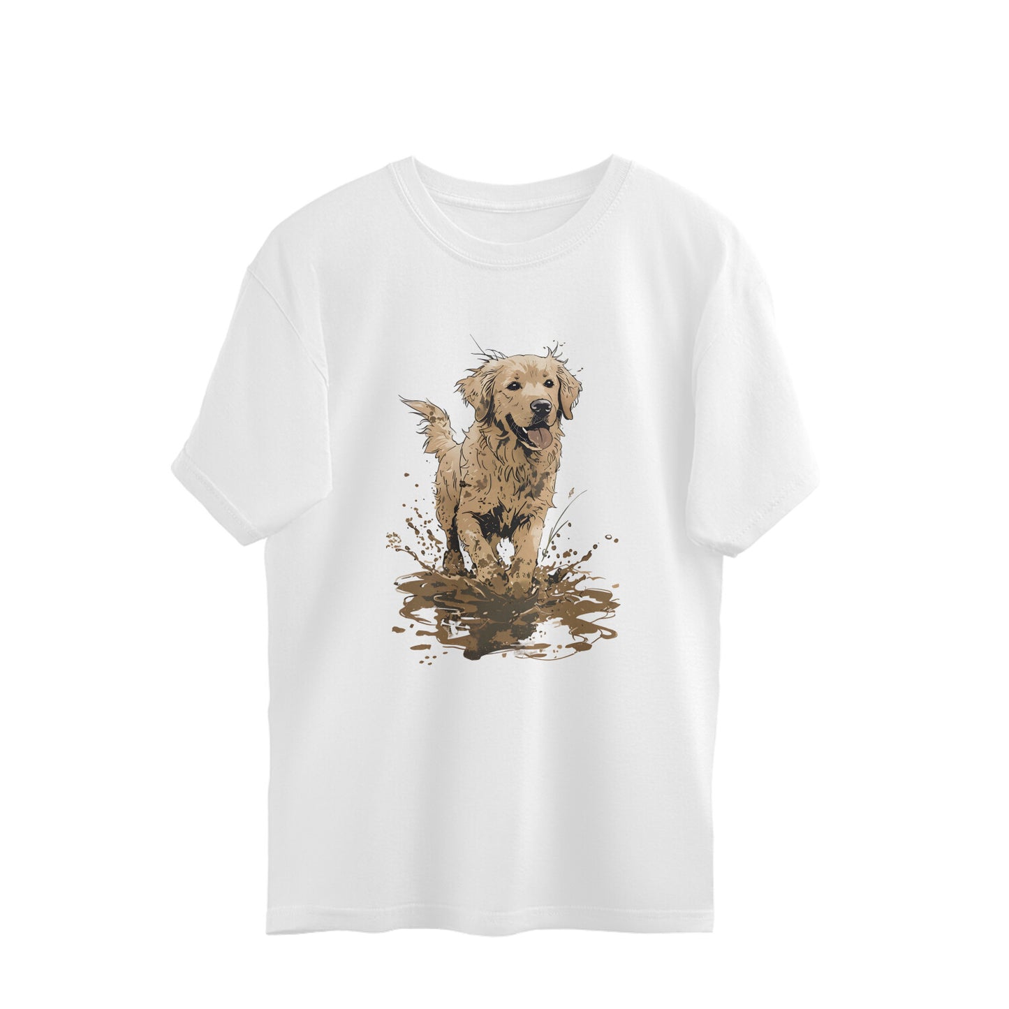 AVIKA- Unisex Front Printed Dog Oversized T-shirt