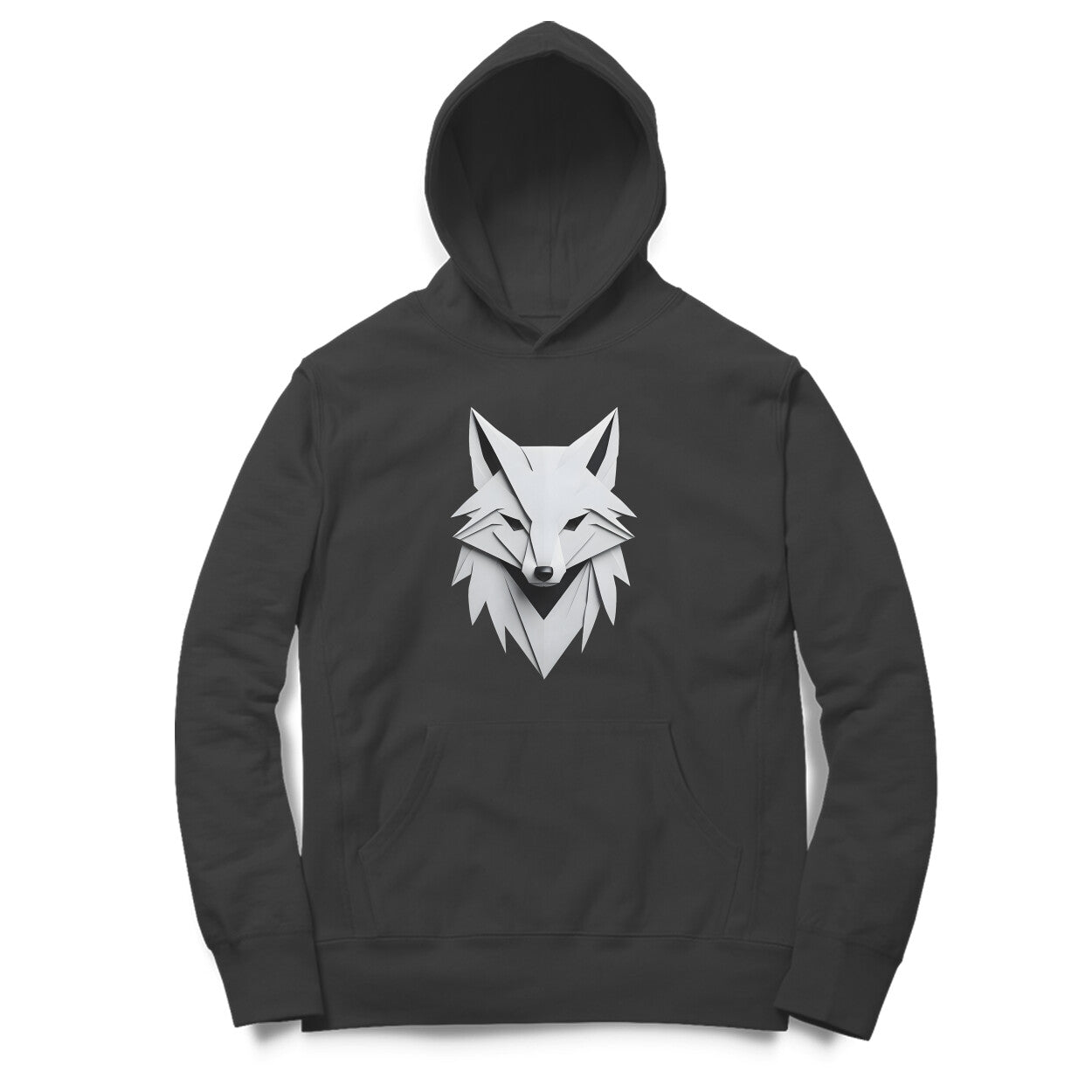 AVIKA- Men's Geometric Fox Design Regular Sized Hoodie