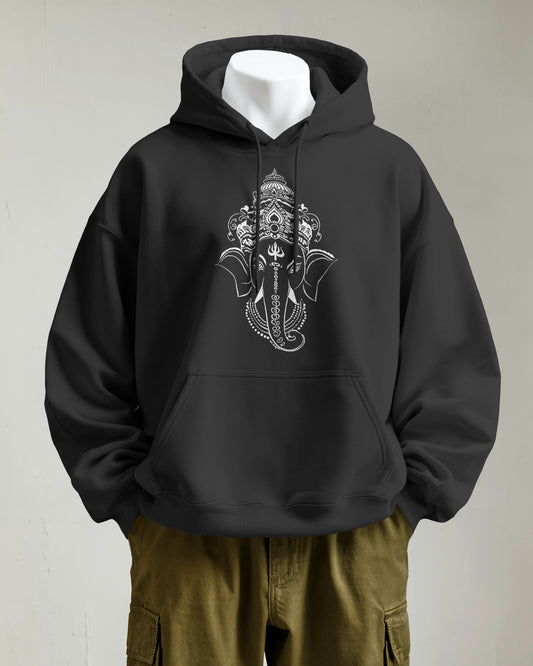 AVIKA- Men's Traditional Wear Ganesha Hoodie Regular Fit